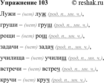 Изображение Образуйте формы родительного падежа. Обозначьте орфограмму, как это сделано выше.Лужи – (нет) луж (род, п., мн. ч.), груши – (нет) груш (род, п., мн. ч.), рощи –...